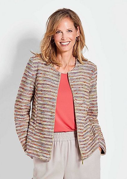 GOLDNER Outdoorjacke Elegante Bouclé-Jacke mit Multicolor-Design Stilvolle günstig online kaufen