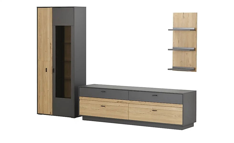 uno Wohnkombination  Butera ¦ grau ¦ Maße (cm): B: 299 H: 206 T: 50.0 Kommo günstig online kaufen