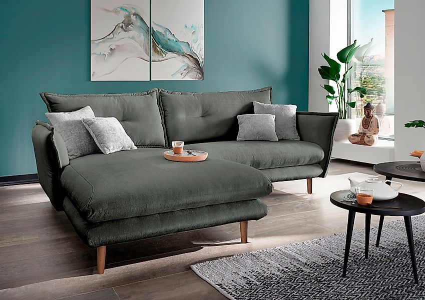 INOSIGN Ecksofa "Lazio modern und bequem, schmale Armlehnen, tolle Detailve günstig online kaufen