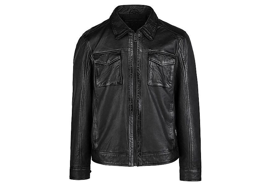 trueprodigy Lederjacke Jax Aufgesetzte Taschen im Hemd-Stil günstig online kaufen