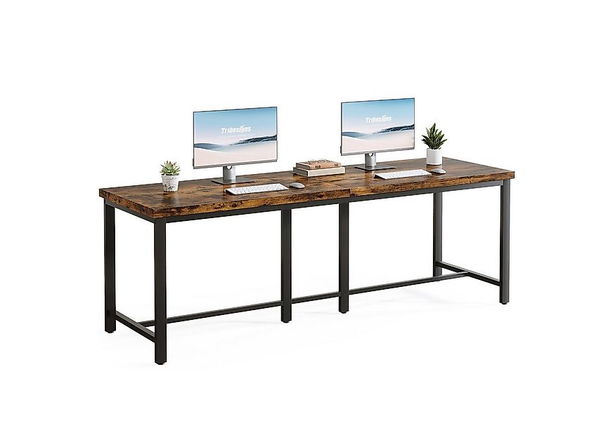 Tribesigns Computertisch 200x60x75cm, doppelter PC-Bürotisch,Industrial Dop günstig online kaufen
