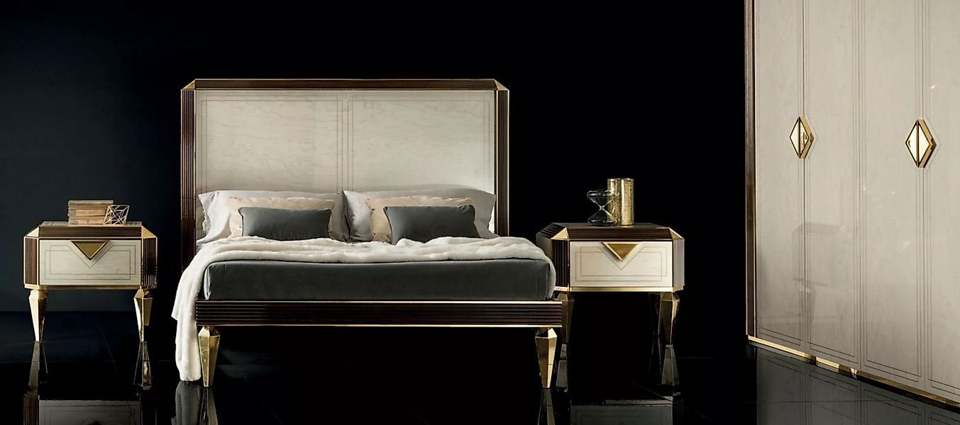 JVmoebel Bett Bett Betten Hotel Designer Doppel Schlafzimmer Beige arredocl günstig online kaufen