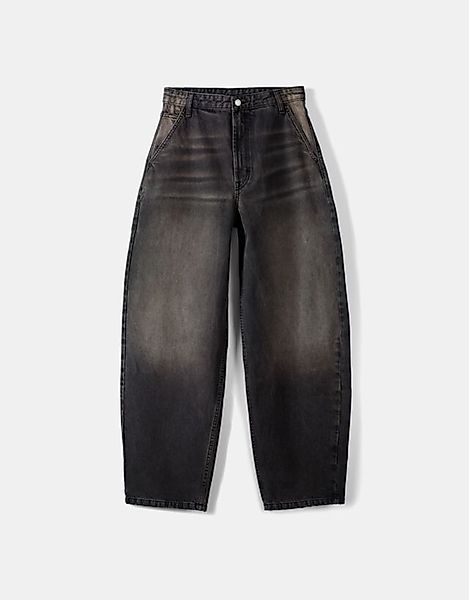 Bershka Skater-Fit-Jeans Im Washed-Look Bskteen 34 Grau günstig online kaufen