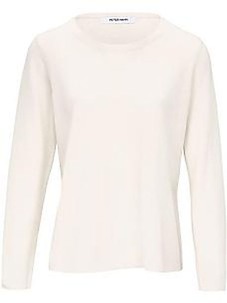 Rundhals-Pullover aus Schurwolle und Kaschmir Peter Hahn weiss günstig online kaufen