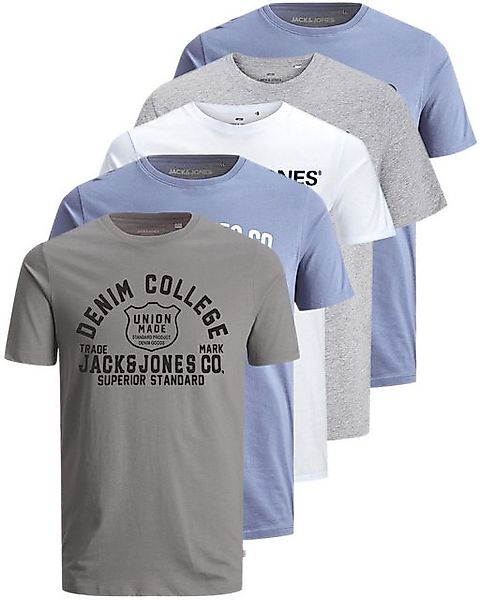 Jack & Jones Print-Shirt Bedrucktes T-Shirt aus Baumwolle (5er-Pack) günstig online kaufen