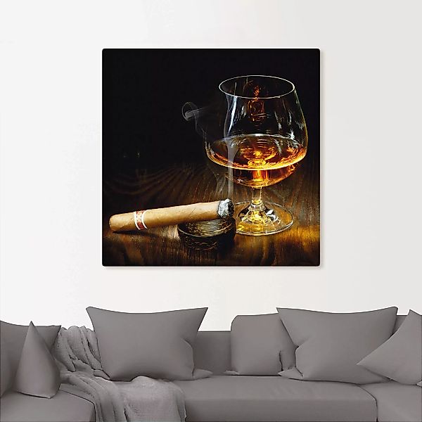 Artland Wandbild »Zigarre und Cognac«, Zigarren, (1 St.), als Leinwandbild, günstig online kaufen