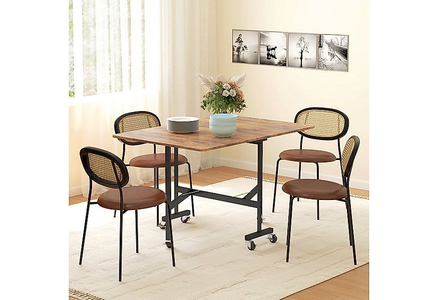 HOMCOM Klapptisch Klappbar Esstisch mit Rollen, Bremsen für 4-6 Personen (K günstig online kaufen