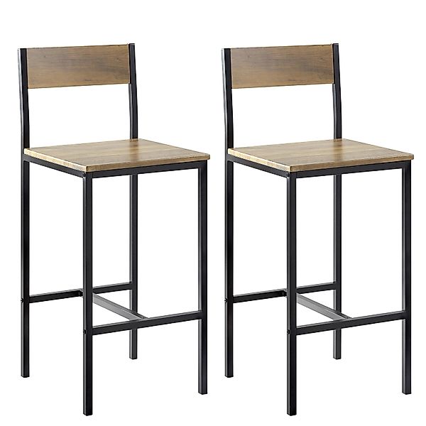 SoBuy 2-er Set Barhocker Barstühle mit Rücken-Lehne Sitzhöhe 67cm FST53-XLx günstig online kaufen