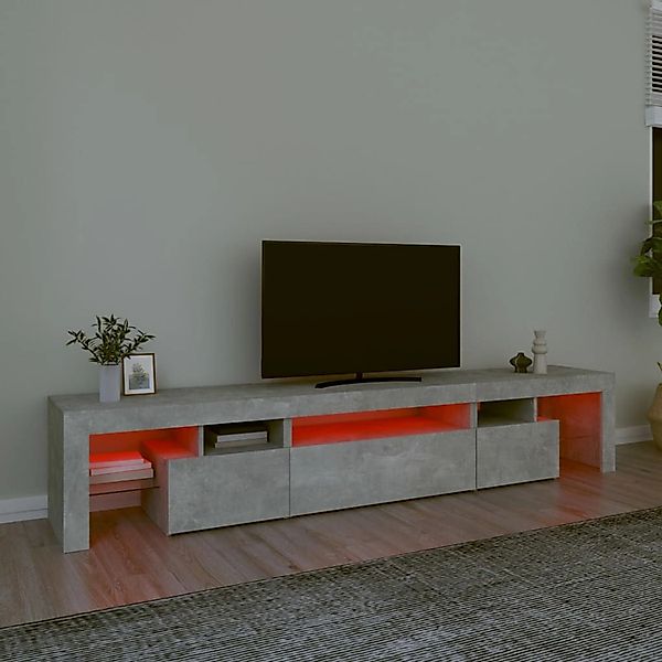 VidaXL TV-Schrank mit LED-Leuchten Betongrau 215x36,5x40 cm günstig online kaufen