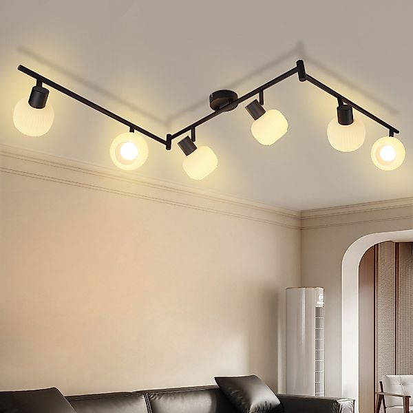 Nettlife Deckenstrahler Weiß Glas E14 Deckenleuchte 3/4/6 Flammig Innen Lam günstig online kaufen