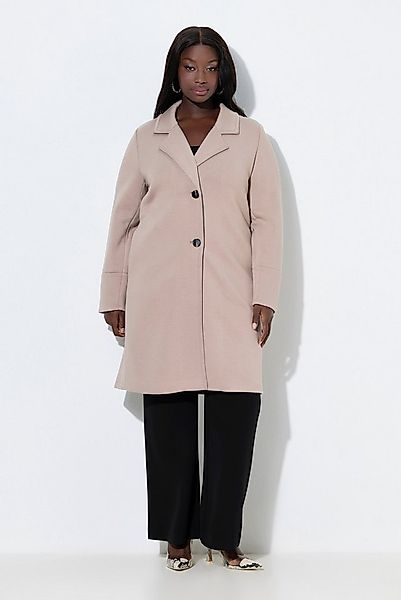 Ulla Popken Outdoorjacke Scuba-Mantel Reverskragen breite Bündchen günstig online kaufen