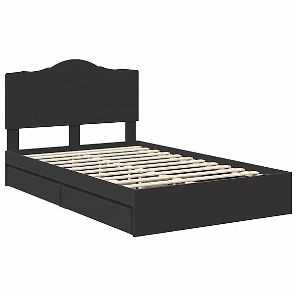 vidaXL Stauraumbett Schwarz 135 x 190 cm Holzwerkstoff 3413514 günstig online kaufen