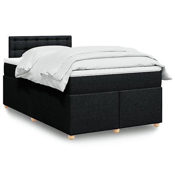 vidaXL Boxspringbett, Boxspringbett mit Matratze Schwarz 120x200 cm Stoff günstig online kaufen