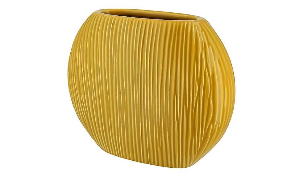 Vase - gelb - Keramik - 24 cm - 20 cm - 9 cm - Dekoration > Vasen - Möbel K günstig online kaufen