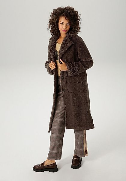 Aniston CASUAL Langmantel mit "Locken" am Reverskragen und den Ärmeln günstig online kaufen