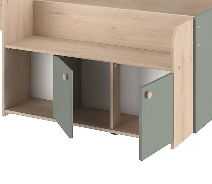Parisot Hochbett Matre (Stauraumbett in Salbei günstig online kaufen