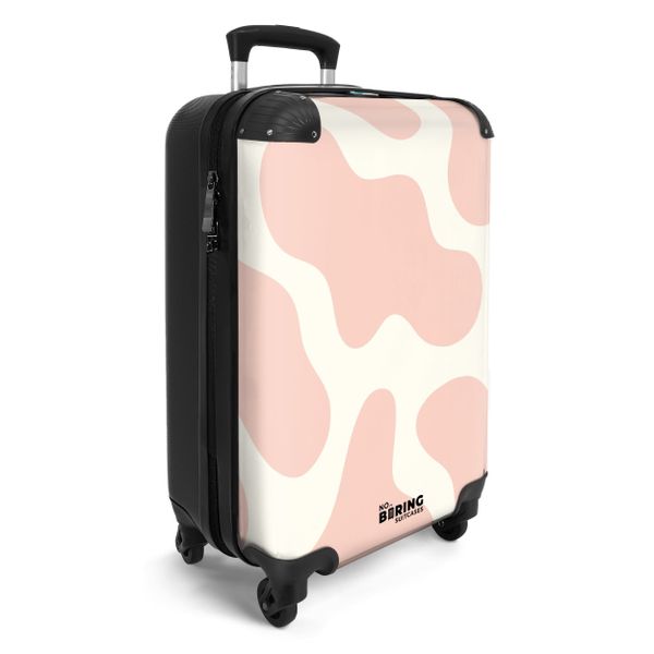 NoBoringSuitcases.com© Hartschalen-Trolley Weiß mit rosa Flecken günstig online kaufen