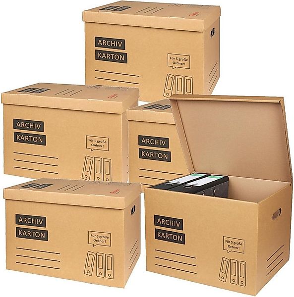 BURI Aufbewahrungsbox Archivschachteln Aktenkarton Transportboxen Archivkar günstig online kaufen