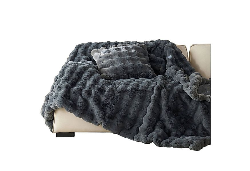 Wohndecke Kuscheldecke Kaninchen Plüsch Decke, KEAYOO, Kunstfell Warme Kusc günstig online kaufen