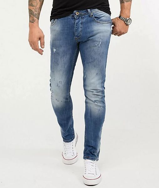 Rock Creek Slim-fit-Jeans Herren Jeans Stonewashed Hellblau RC-2162 günstig online kaufen