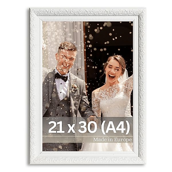 Victor (Zenith) Bilderrahmen Rubens, Bilderrahmen 20x30 cm Weiß Silber A4, günstig online kaufen