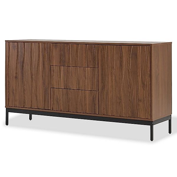 Veepeak Stauraumschrank Mittelalterliche moderne, 150cm Eiche dunkles Holz günstig online kaufen