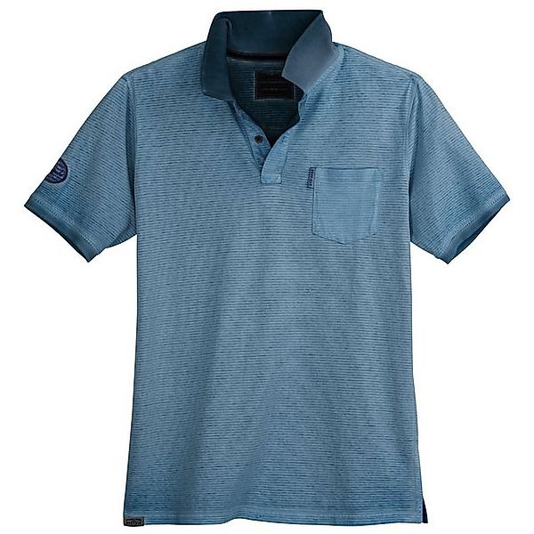 redfield Poloshirt Große Größen Herren Poloshirt Used Look blau geringelt R günstig online kaufen