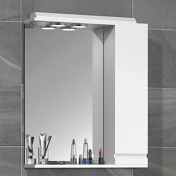 Spiegelschrank Bad weiss modern mit LED Beleuchtung 60 cm breit günstig online kaufen
