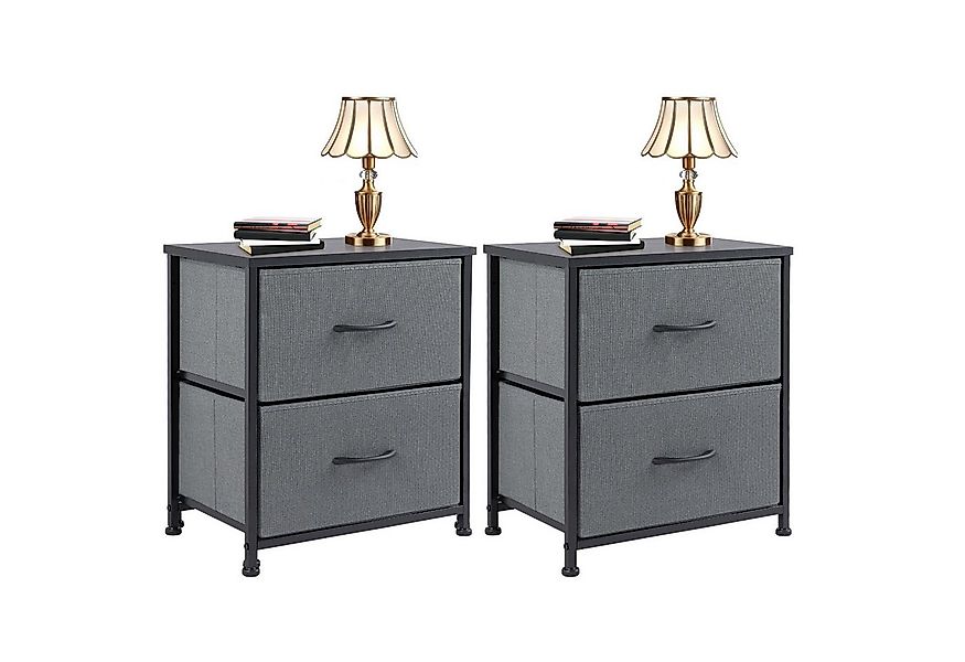 DUMOS Nachttisch Nachttisch mit 2 Schubladen, Stoffkommode,Nachtkommode (ei günstig online kaufen