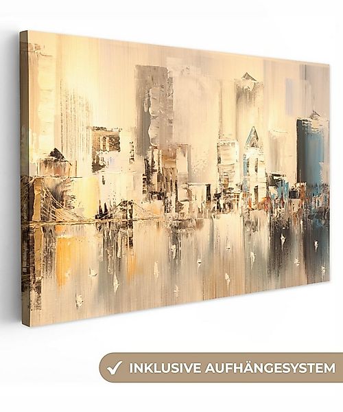 OneMillionCanvasses® Leinwandbild Kunstdrucke - Öl - Abstrakt - Skyline, Fo günstig online kaufen