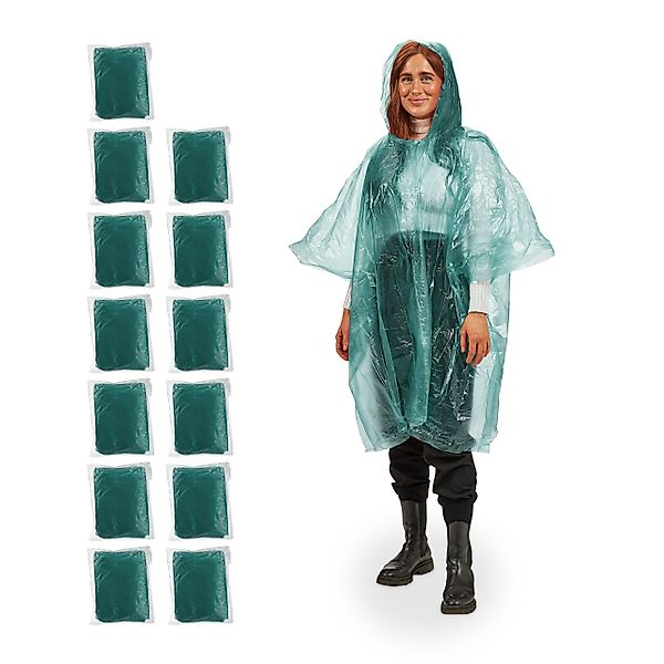 relaxdays Regenponcho Einweg Regenponcho 13er Set günstig online kaufen