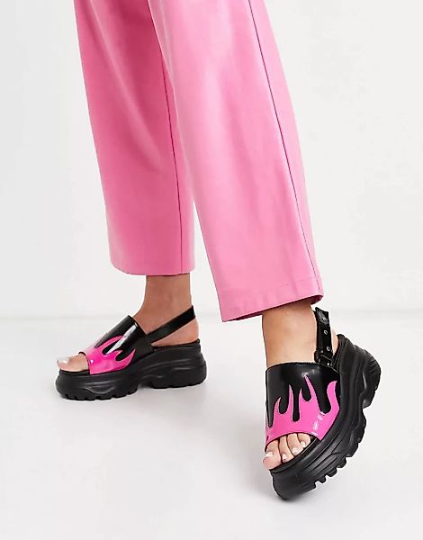 Koi Footwear – Ebo – Sandalen aus veganem Leder mit dicker Sohle und Flamme günstig online kaufen