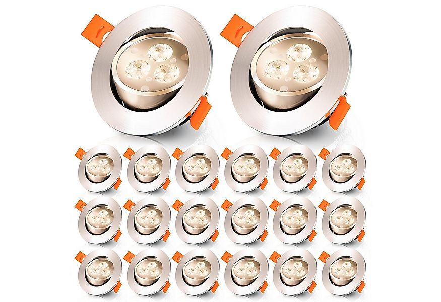 Clanmacy LED Deckenspots 20x 3W LED Einbauleuchten Schwenkbar mit Aluminium günstig online kaufen