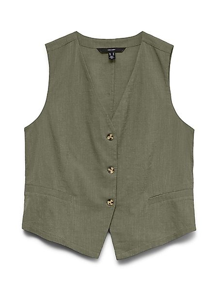 Vero Moda Kurzweste VMCAIA SL VEST WVN NOOS Baumwolle mit Leinen, figurbeto günstig online kaufen