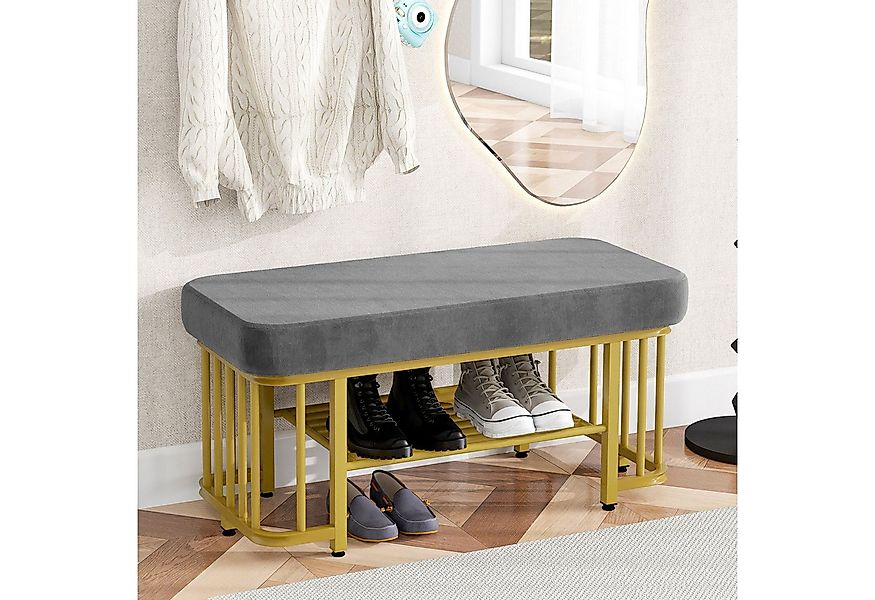 HAUSS SPOLE Schuhbank mit sitzkissen,Moderne Sitzbank flur mit Schuhregal&v günstig online kaufen