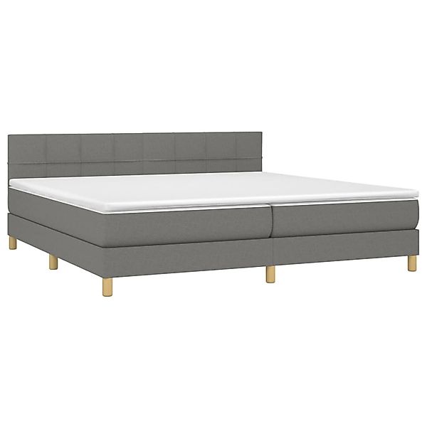 vidaXL Boxspringbett mit Matratze & LED Dunkelgrau 200x200 cm Stoff 3133742 günstig online kaufen