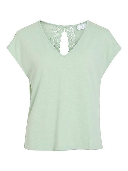Vila T-Shirt Legere mit Spitzen Details V-Ausschnitt VISYMA V-NECK CAP SLEE günstig online kaufen