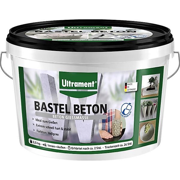 Ultrament Beton ULTRAMENT Bastel Beton zum Gießen, wasserdicht, hellgrau, 3 günstig online kaufen