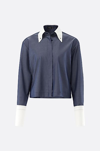 Hemdbluse kurz geschnitten und gestreift günstig online kaufen