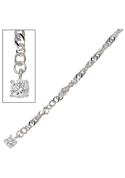 JOBO Fußkette, 925 Silber mit Zirkonia günstig online kaufen