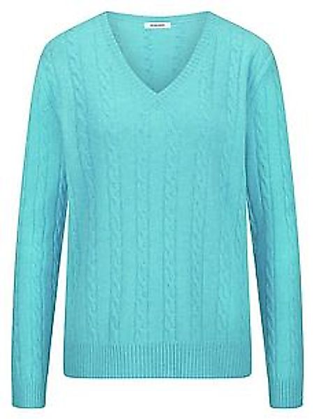 V-Pullover aus 100% Kaschmir Peter Hahn türkis günstig online kaufen