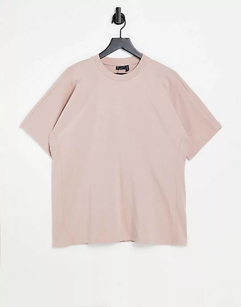 ASOS DESIGN – Super Oversize-T-Shirt in Staubrosa mit Fledermausärmeln, Kom günstig online kaufen