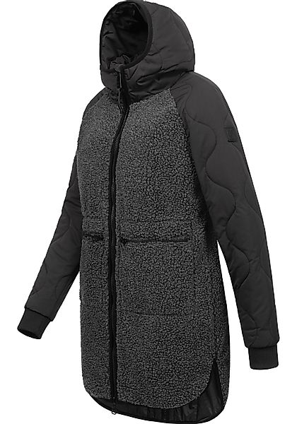 Ragwear Fellimitatmantel "Longeddy", Kuscheliger Plüschmantel mit Kapuze günstig online kaufen