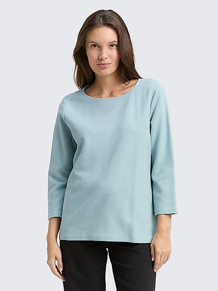 TOM TAILOR 3/4-Arm-Shirt T-Shirt Langarmshirt mit Ottoman-Struktur günstig online kaufen