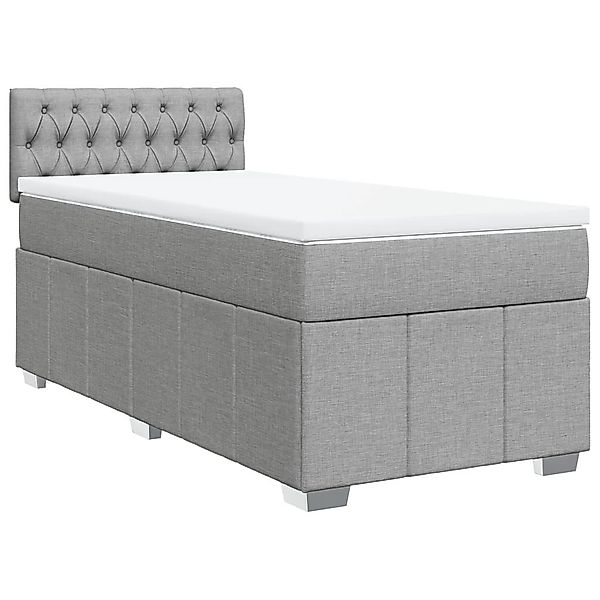 vidaXL Bett Boxspringbett mit Matratze Hellgrau günstig online kaufen