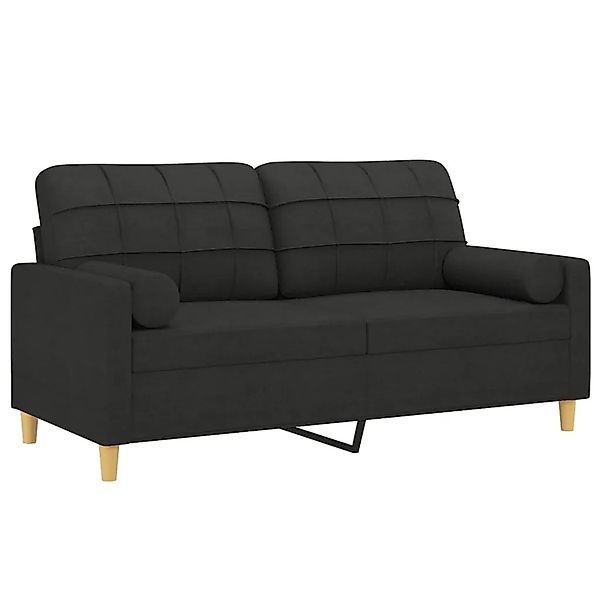 vidaXL 2-Sitzer-Sofa mit Zierkissen Schwarz 140 cm Stoff 3200786 günstig online kaufen