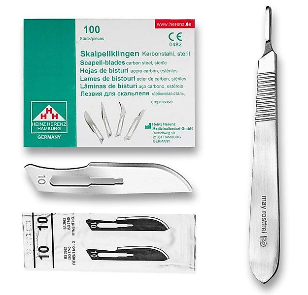 May Cuttermesser Set 100 Stück Skalpellklingen Figur 10 aus Karbonstahl günstig online kaufen