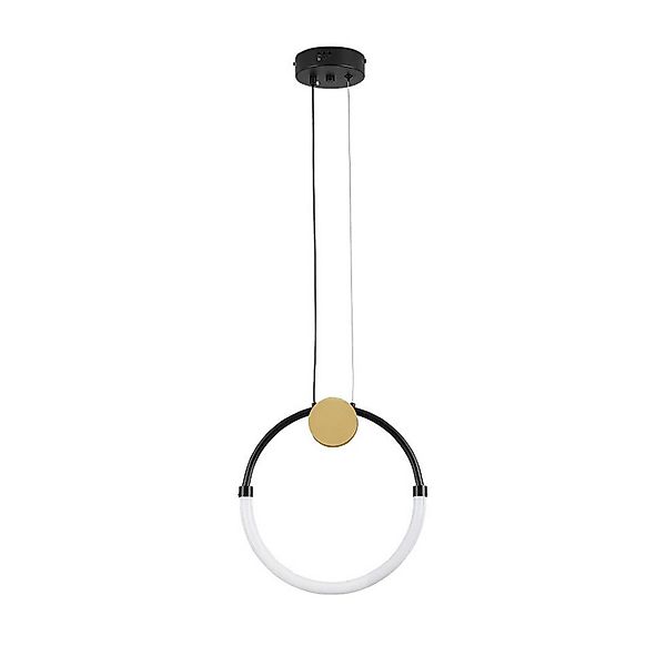LED-Hängelampe Briana, Ø 30 cm, schwarz/goldfarben, Metall günstig online kaufen