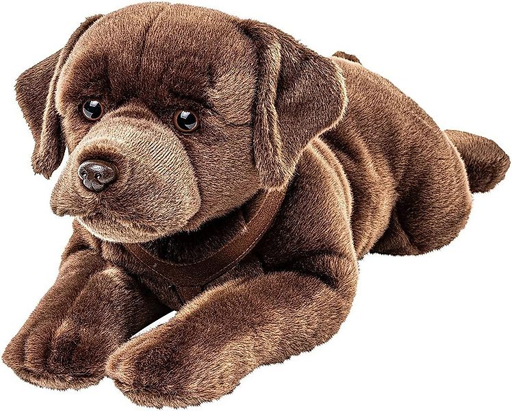 Teddys Rothenburg Kuscheltier Labrador dunkelbraun liegend 70 cm Plüschtier günstig online kaufen