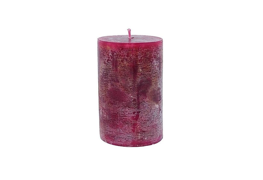 B&S Stumpenkerze Rustikkerze durchgefärbt bordeaux 7,5 x Ø 5 cm günstig online kaufen
